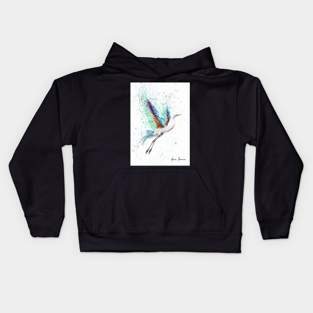 Glowing Sea Bird Kids Hoodie by AshvinHarrison